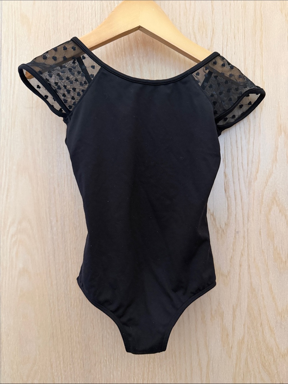 Bloch Black Cap Sleeve Mesh One-Piece Leotard